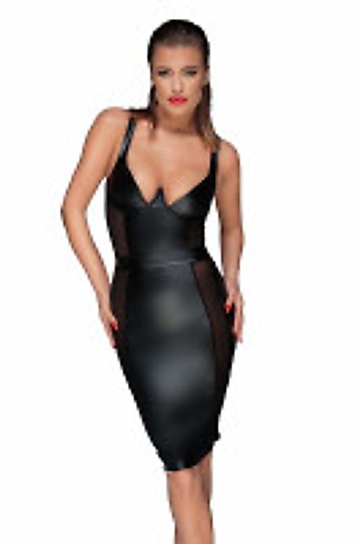 Wetlook-Minikleid mit Tüll-Applicationen günstig online kaufen