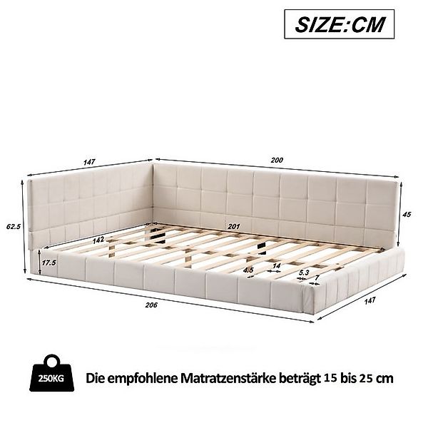 HAUSS SPOLE Schlafsofa 140*200 Multifunktionsbett mit Lattenrost aus Samtst günstig online kaufen