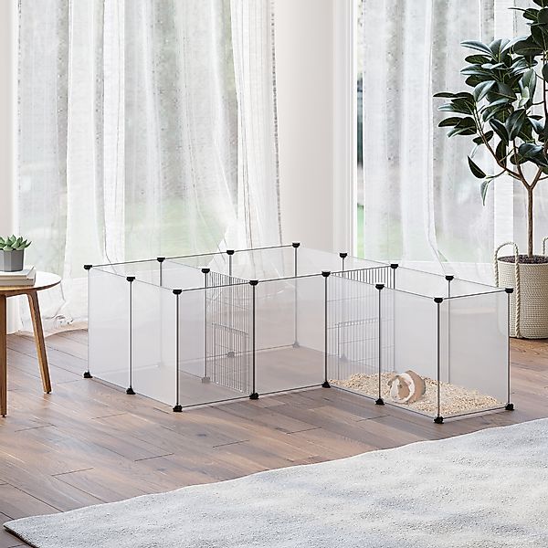 PawHut Kleintierkäfig Freigehege, DIY Kleintiergehege, Stahl, günstig online kaufen