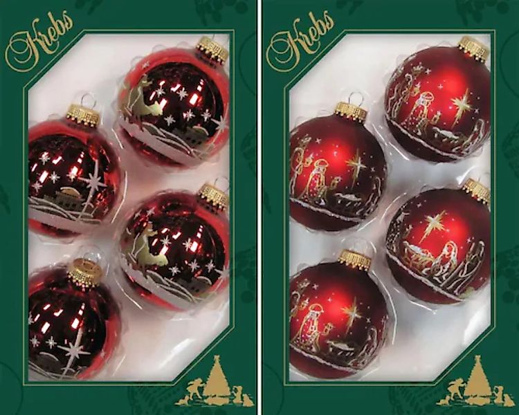 Krebs Glas Lauscha Weihnachtsbaumkugel »Heilige Nacht, Weihnachtsdeko rot, günstig online kaufen