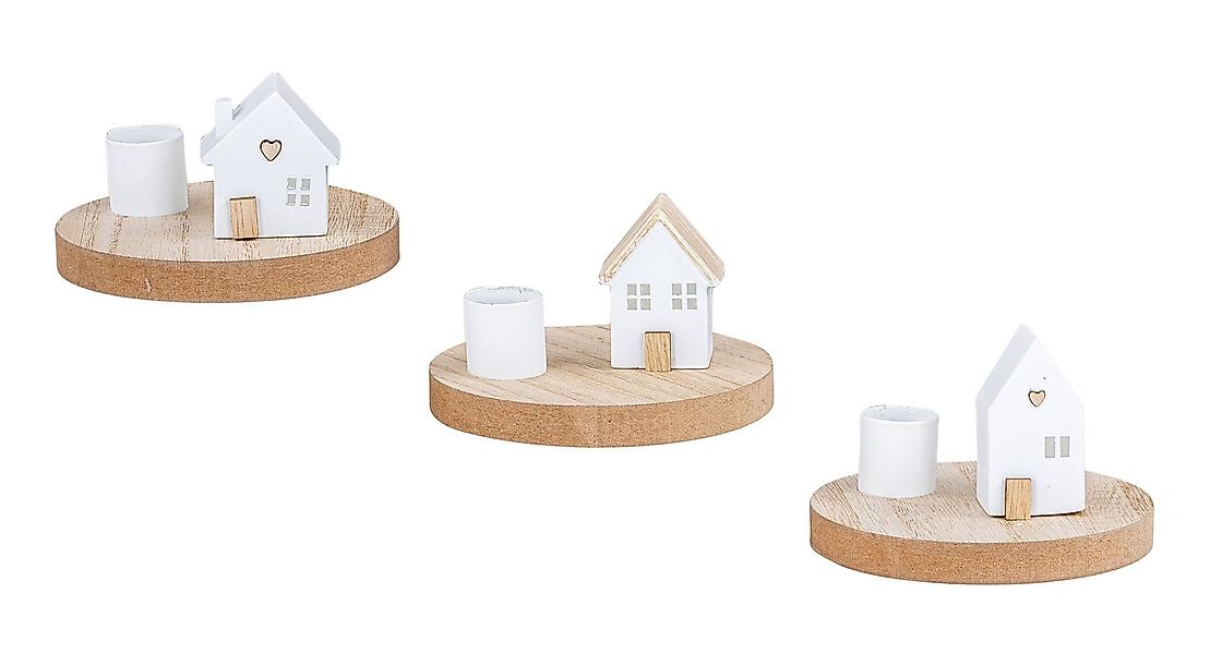 Levandeo® Kerzenhalter, 3er Set Kerzenhalter Haus günstig online kaufen