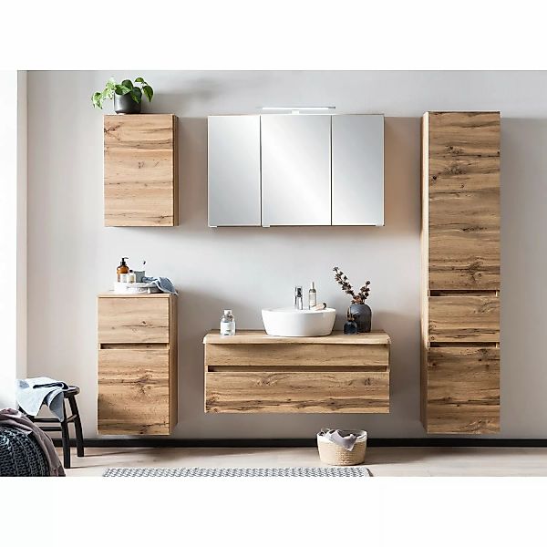 Held Möbel 2-tlg. Waschtisch-Set Trient 100 cm Wotaneiche günstig online kaufen