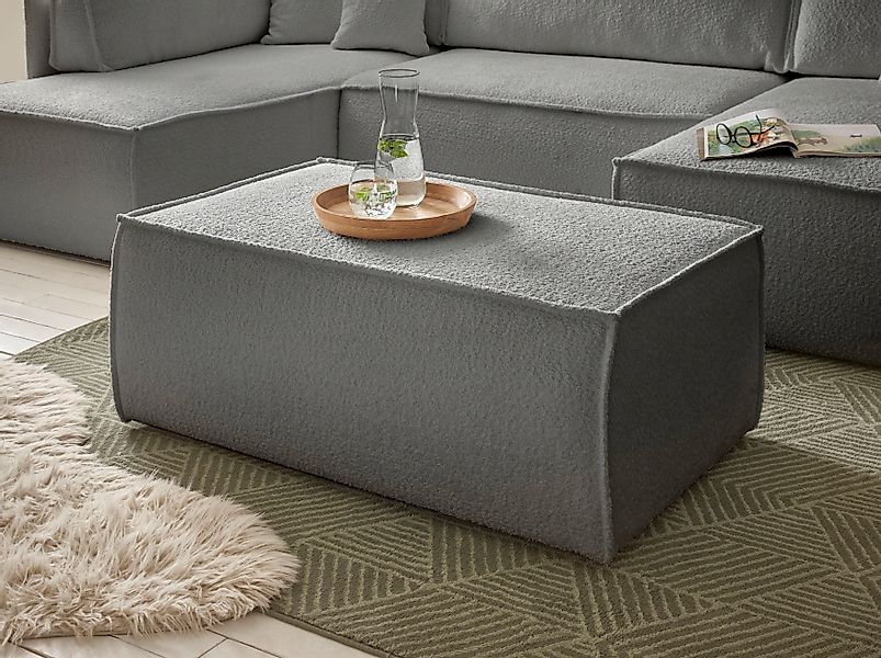 andas Hocker "FINNLEY, Polsterhocker in Bouclé, Struktur fein u. Mega Cord günstig online kaufen