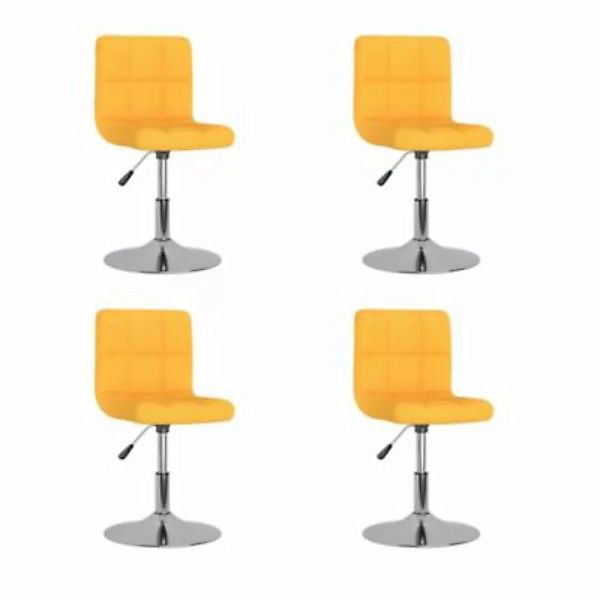 vidaXL Esszimmerstühle 4 Stk. Drehbar Gelb Stoff Esszimmerstuhl gelb günstig online kaufen