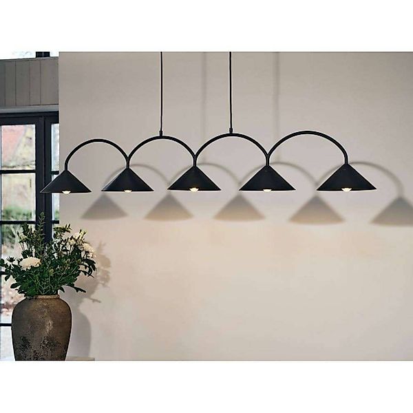 Globen Lighting Hängelampe CURVE 5, schwarz, 5-flg., 165 cm günstig online kaufen