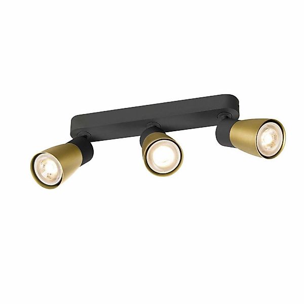 Wand- und Deckenleuchte Puri 2.0 Dome in Gold und Schwarz 6W GU10 3-flammig günstig online kaufen