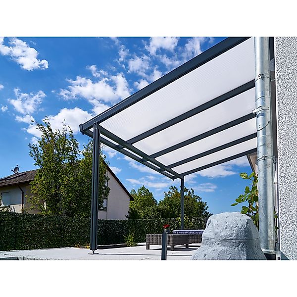 Terrassenüberdachung Premium (BxT) 309 cm x 306 cm Anthrazit Acryl Klima Bl günstig online kaufen