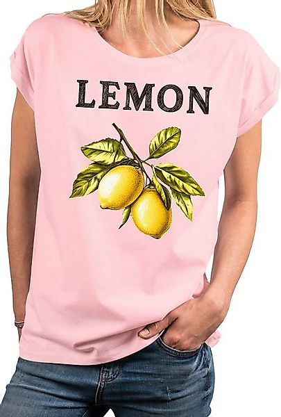 MAKAYA Kurzarmshirt mit Zitronen Print für günstig online kaufen