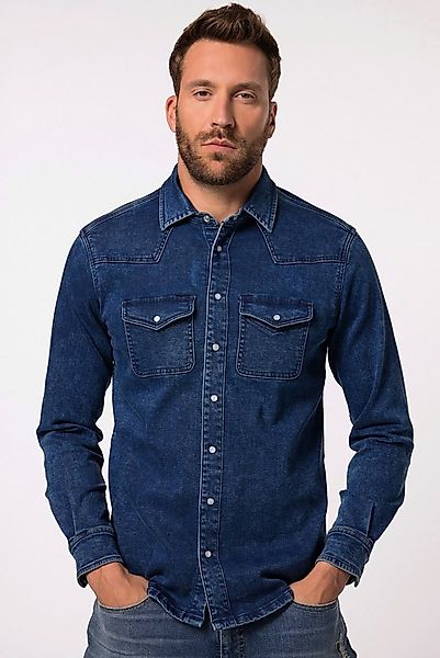JP1880 Businesshemd Jeanshemd FLEXNAMIC® Denim Langarm Kentkragen günstig online kaufen