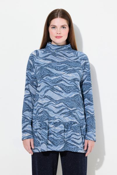 Ulla Popken Longshirt Longshirt A-Linie Stehkragen günstig online kaufen