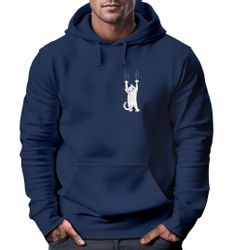 Neverless Hoodie Hoodie Herren Aufdruck Katze günstig online kaufen