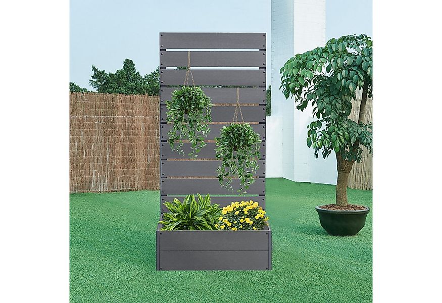 en.casa Blumenkasten, »Heerde« Pflanzkasten mit Sichtschutz 150 x 72 x 38 c günstig online kaufen