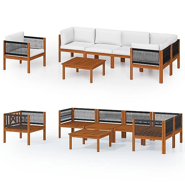 vidaXL 7-Teiliges Garten-Lounge-Set mit Kissen Creme 63 x 63 cm 3057905 günstig online kaufen