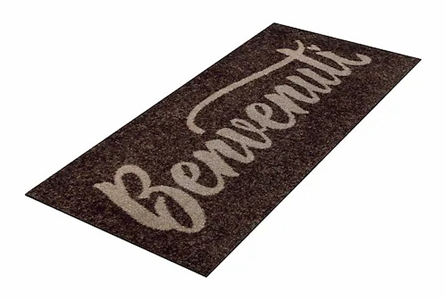 wash+dry by Kleen-Tex Fußmatte »Benvenuti brown«, rechteckig, 9 mm Höhe günstig online kaufen