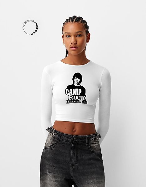 Bershka Langarmshirt Camp Rock Mit Kapuze Damen S Rohweiß günstig online kaufen