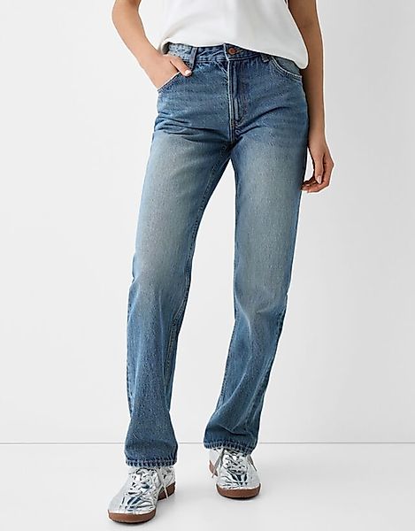 Bershka Straight Fit Jeans Damen 38 Ausgewaschenes Blau günstig online kaufen