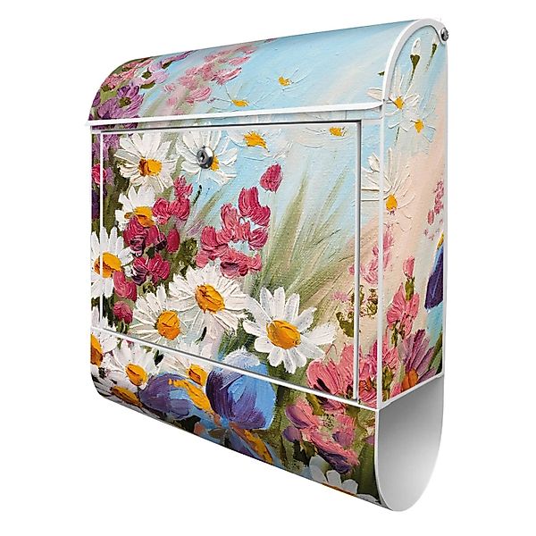 Banjado Design Briefkasten Weiß Pulverbeschichtet 39x47x14cm 2 Schlüssel Mi günstig online kaufen