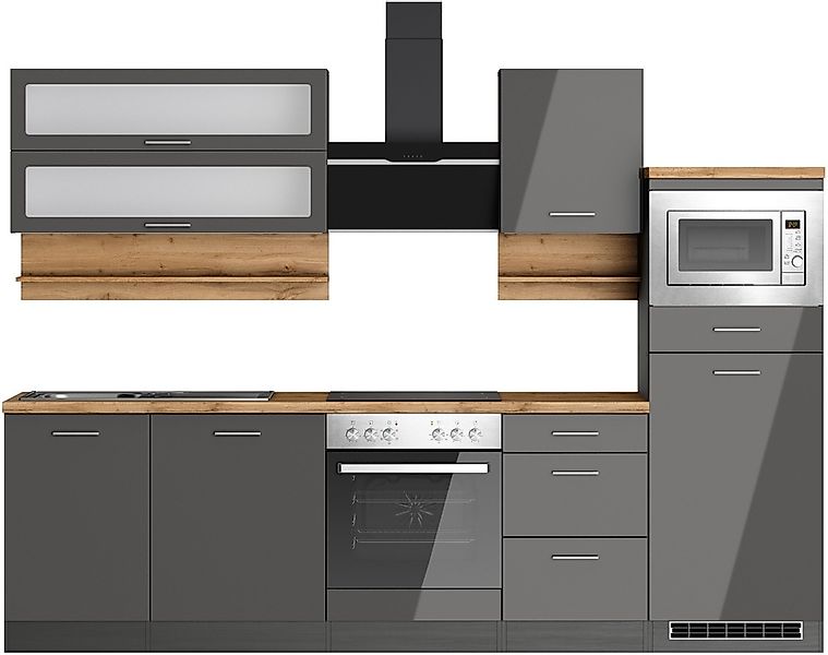 KOCHSTATION Küchenzeile "KS-Milan", 280 cm breit, robuste Metallauszüge, vi günstig online kaufen
