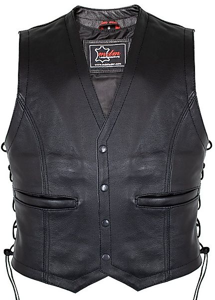 MDM Lederweste Herren Druckknopf Klassische Rinds Lederweste Echtes Rindsle günstig online kaufen