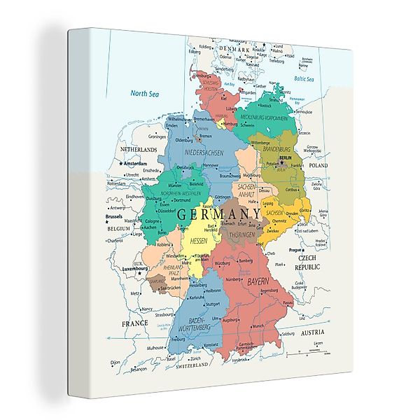 OneMillionCanvasses® Leinwandbild Detaillierte Karte von Deutschland, günstig online kaufen