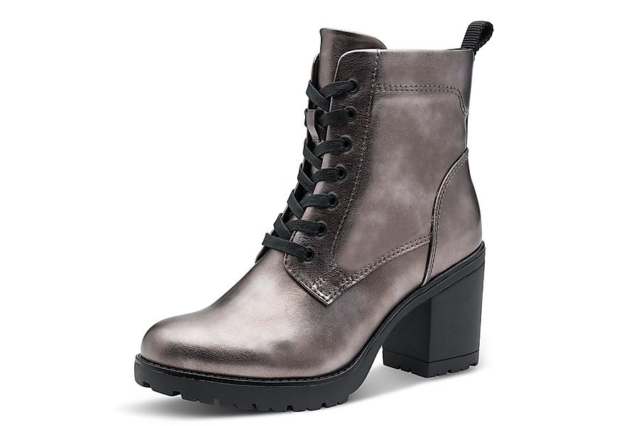 MARCO TOZZI Schnürstiefelette, Blockabsatz, Stiefelette, Schnürboots in veg günstig online kaufen