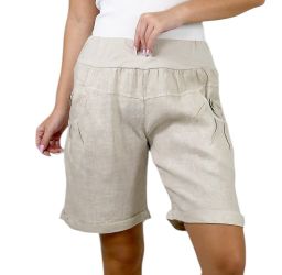 Mississhop Leinenhose 100 % Leinen Leinenshorts günstig online kaufen