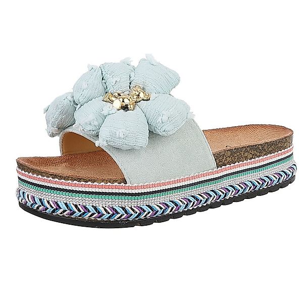 Ital-Design Stylische Damen-Sandalen mit Blumen und günstig online kaufen