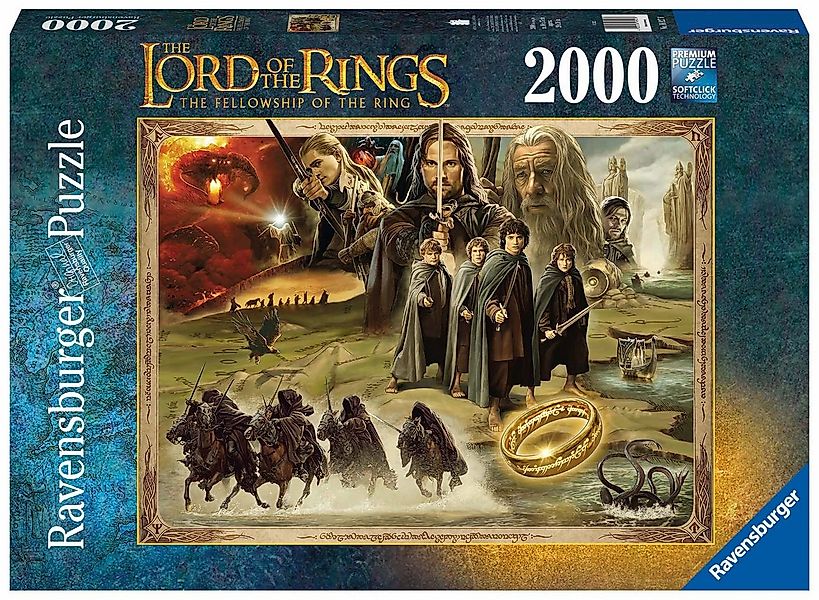 Ravensburger Puzzle Herr der Ringe, The Fellowship of the Ring, 2000 Puzzle günstig online kaufen