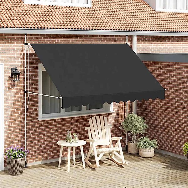 furnicato Einziehbare Markise Handbetrieben 300 cm Anthrazit günstig online kaufen