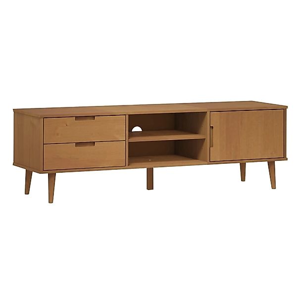 vidaXL TV-Schrank MOLDE Braun 158x40x49 cm Massivholz Kiefür günstig online kaufen