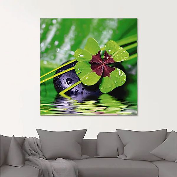 Artland Glasbild »Glücksklee... Entspann mal wieder« Zen 1 Stk. tlg. in ver günstig online kaufen