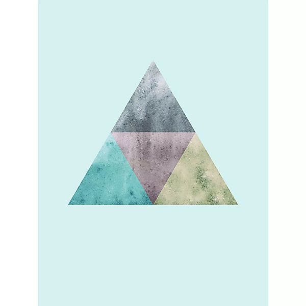 Komar Wandbild Triangles Top Blue Abstrakt B/L: ca. 30x40 cm günstig online kaufen