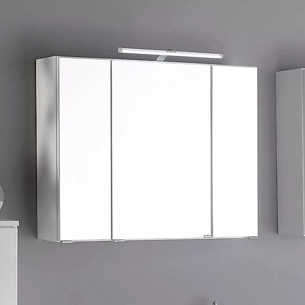 Bad Spiegelschrank in Weiß 3D Effekt günstig online kaufen