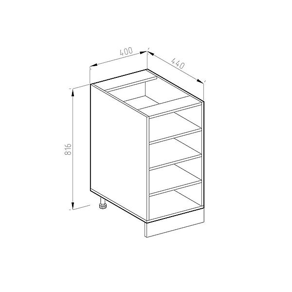 Vicco Unterschrank R-Line, Weiß/Weiß, 40 cm ohne Arbeitsplatte günstig online kaufen