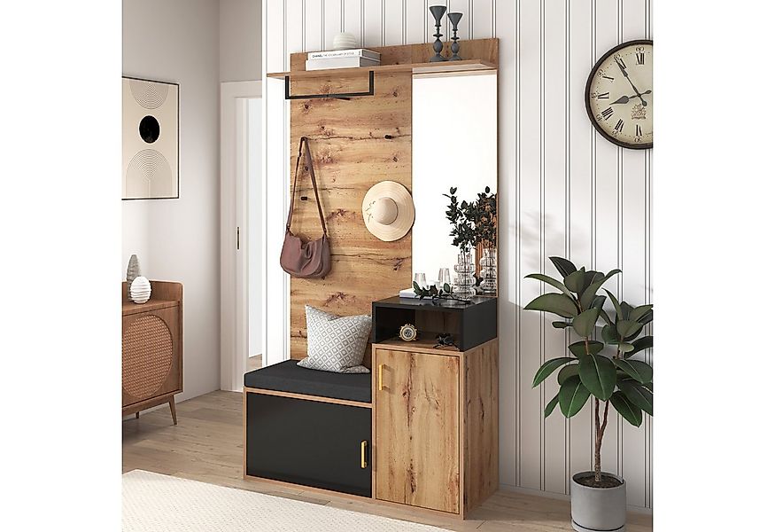 STILVORA Garderoben-Set mit Sitzbank,Garderobenständer Wandgarderoben mit K günstig online kaufen