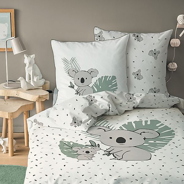 MTOnlinehandel Kinderbettwäsche Koala 135x200 + 80x80 günstig online kaufen