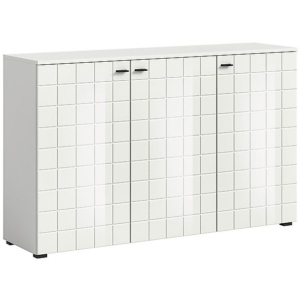 Sideboard Monte weiß weiß Hochglanz B/H/T: ca. 138x86x37 cm günstig online kaufen