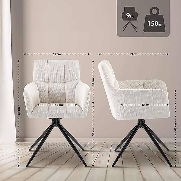 CLP Esszimmerstuhl Jonah Stoff, Strapazierfähigen ARAGON Möbelstoff bis 150 günstig online kaufen