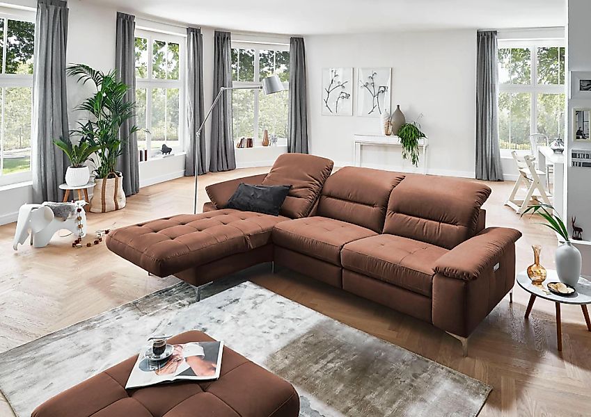 Places of Style Ecksofa »Basel L-Form«, mit vollmotorischer Relaxfunktion u günstig online kaufen