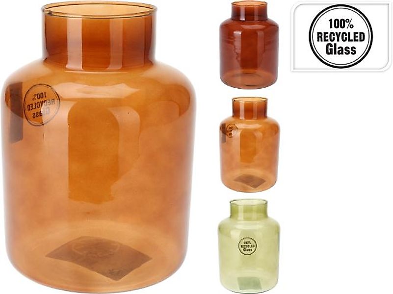 VASE DEKOFLASCHE ca. 14 x  20 cm 1 Stück 3 Sorten unsortiert  Glas günstig online kaufen