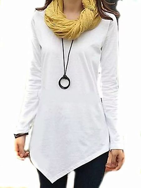 Mississhop Langarmshirt Elegantes Asymmetrisches Longshirt Baumwolle M.Kali günstig online kaufen