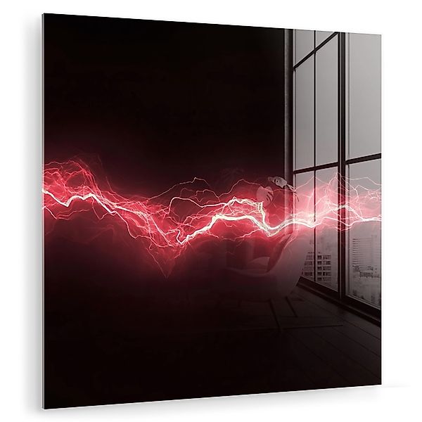 MuchoWow Acrylglasbild Rot - Elektrizität - günstig online kaufen