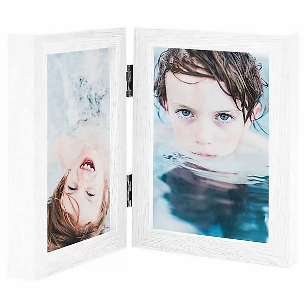 vidaXL Bilderrahmen Zweifach-Bilderrahmen Collage Weiß 2x(10x15 günstig online kaufen