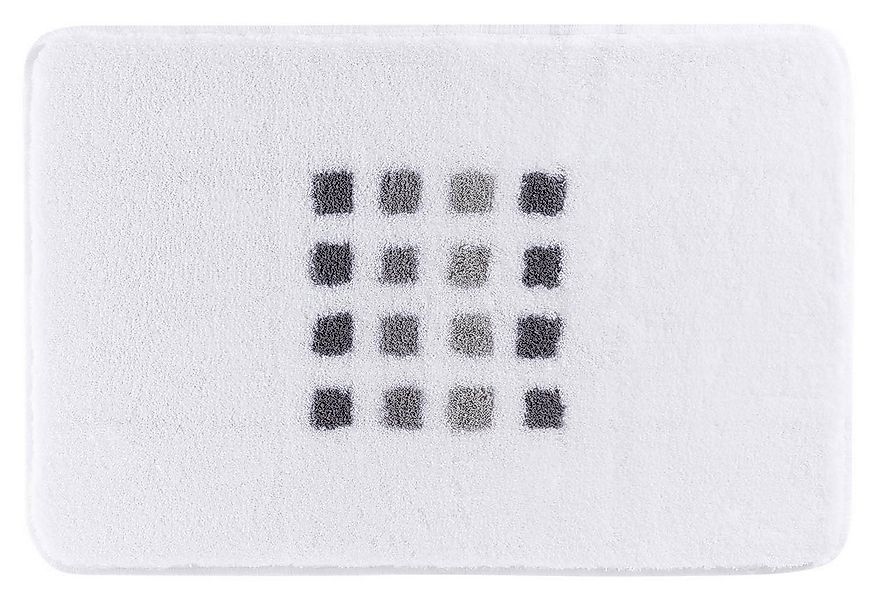 Kleine Wolke Badematte QUADRI, 60 x 90 cm, Weiß, Rutschhemmend, fußbodenhei günstig online kaufen
