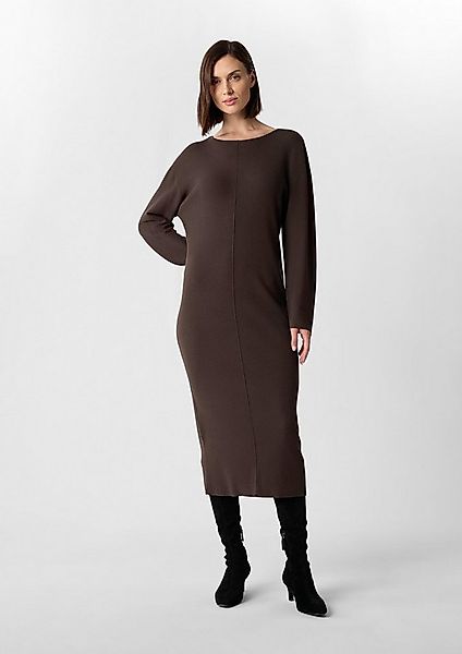 comma Midikleid Kleid Rippstrickkleid mit überschnittenen Schultern günstig online kaufen