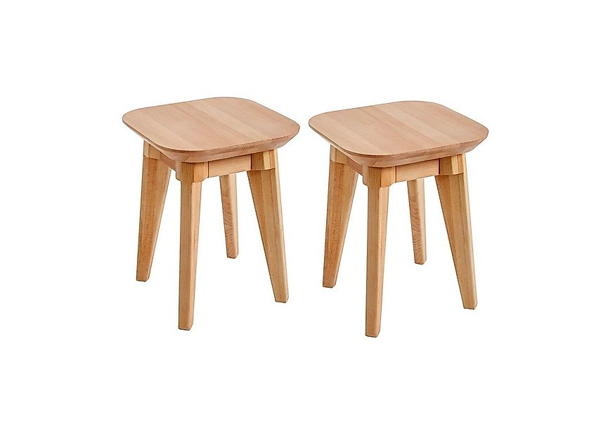 Krok Wood Hocker 2x Hocker Paris aus Massivholz (Set) günstig online kaufen
