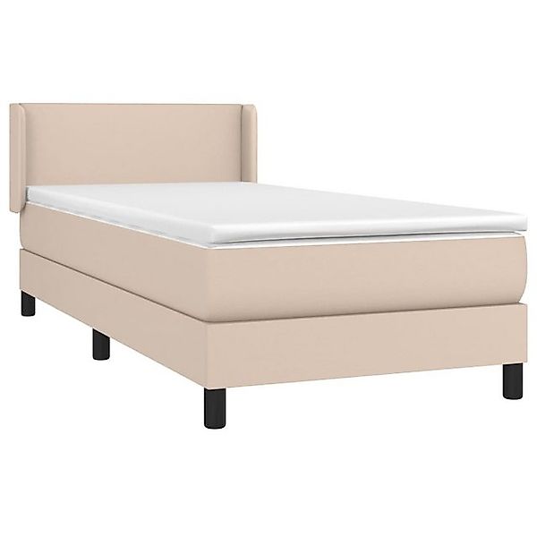 vidaXL Boxspringbett, Boxbett mit Matratze Cappuccino-Braun 80x200cm Kunstl günstig online kaufen