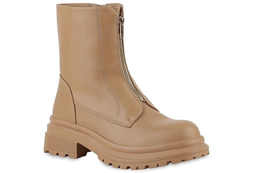 VAN HILL 839632 Bikerboots Damen Leicht Gefütterte Biker Boots Stiefeletten günstig online kaufen