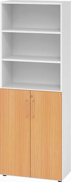 bümö Aktenschrank smart Kombischrank - 3 plus 3 Ordnerhöhen Dekor: Weiß/Buc günstig online kaufen