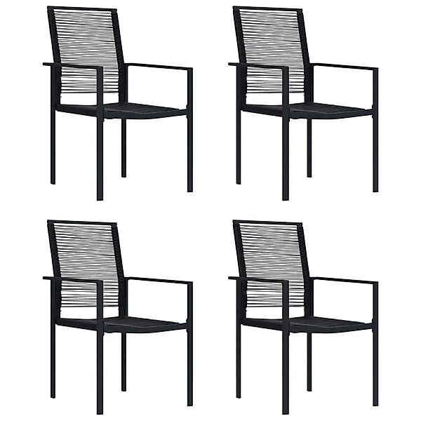vidaXL Gartenstühle 4 Stk PVC Rattan Schwarz 312172 günstig online kaufen
